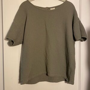 Cotton Crinkle earthy green Women's Top
